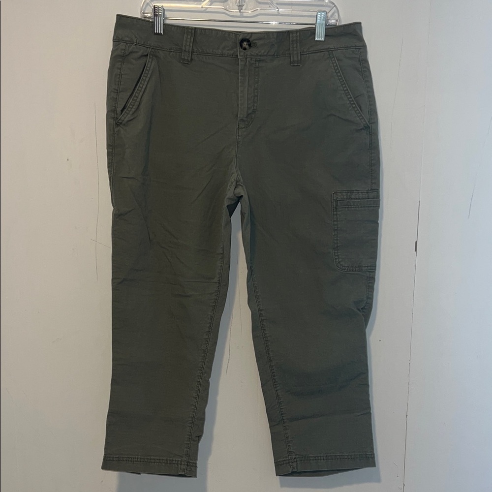 Eddie Bauer Women's Olive Cropped Pants Size 14 0318264